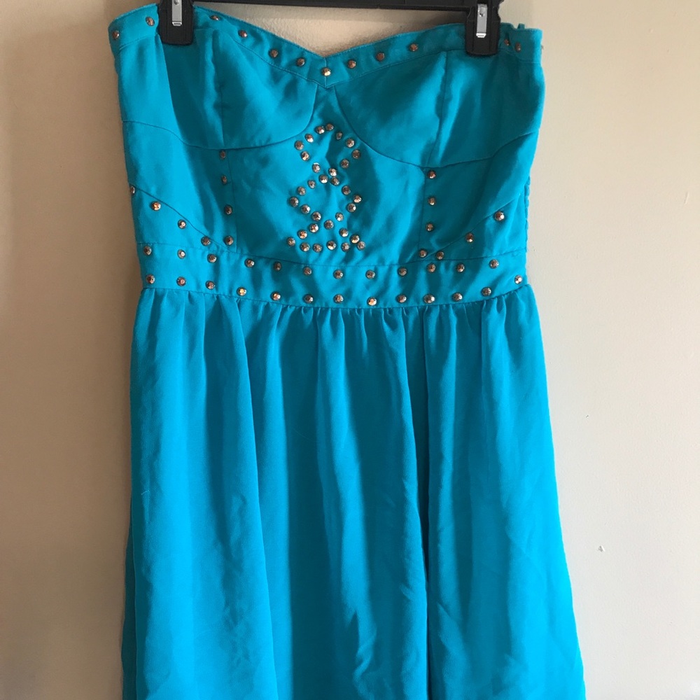 Turquoise Studded Dress